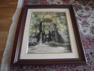 Cuadro p. ortiz ,paisaje bosque