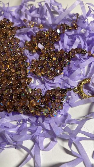 Conjunto Swarovski chapado en oro