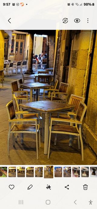 Mesa y 4 sillas terraza.