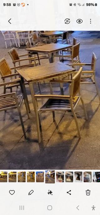 Mesa y 4 sillas terraza.