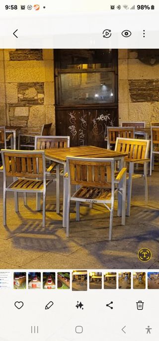 Mesa y 4 sillas terraza.