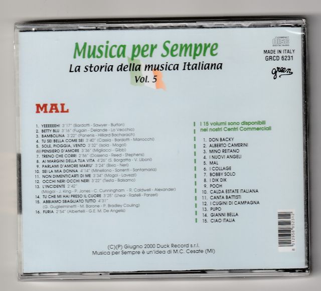 Mal I Successi CD Nuovo e Sigillato Furia. Betty B