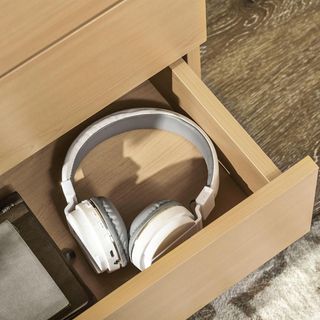 Cassettiera Salvaspazio in Legno, Comò con 4 Casse