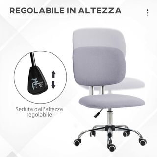 Sedia da Ufficio ad Altezza Regolabile in Tessuto