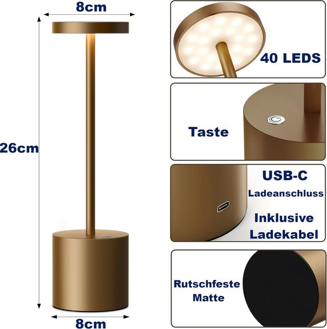 Lámparas de mesa inalámbricas 2ud
