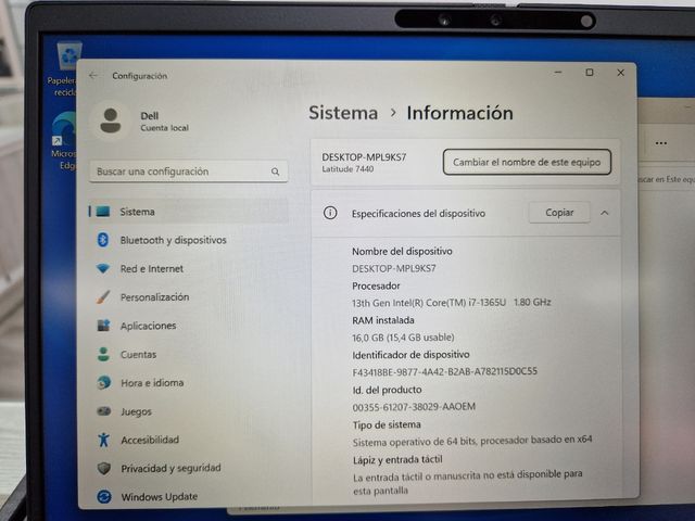 DELL LATITUDE 7440 i7 13 generacion