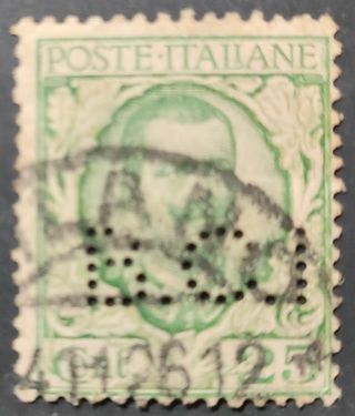 Regno 1926 25 c. perfin floreale usato