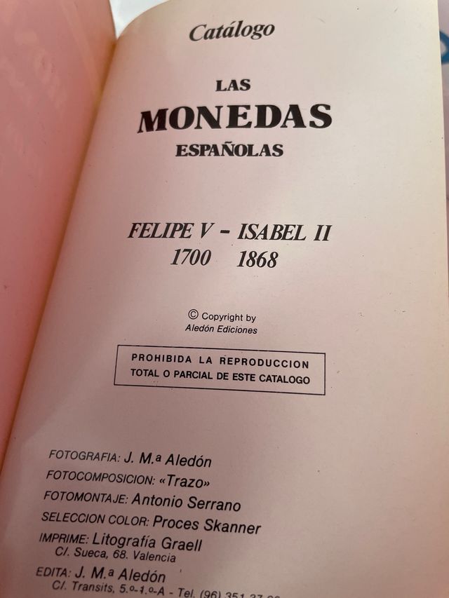 MONEDAS ESPAÑOLAS DE FELIPE V a ISABEL II