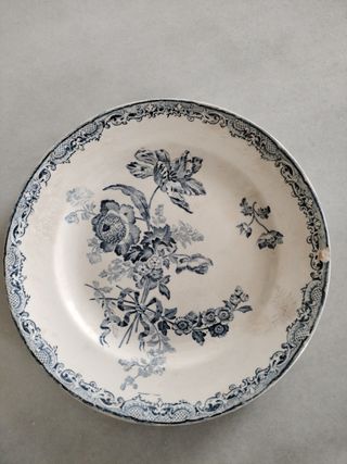 Antiguo Plato cerámica de Fontange Digoin