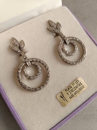 Pendientes plata y zirconitas