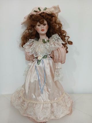 Antica Bambola in Ceramica Porcellana 40cm Vintage