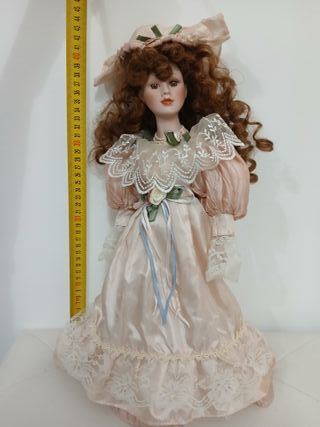 Antica Bambola in Ceramica Porcellana 40cm Vintage