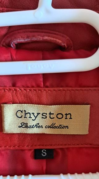 Cazadora Biker Cuero Roja/Burdeos