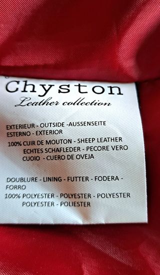 Cazadora Biker Cuero Roja/Burdeos