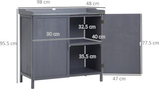 Armadietto da Esterno in Legno di Abete con Piano