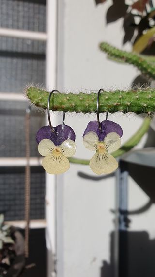 Pendientes flor pensamiento