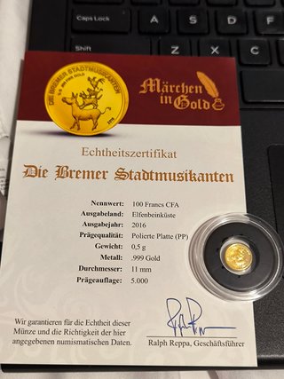 Moneda oro .999 los trotamusicos