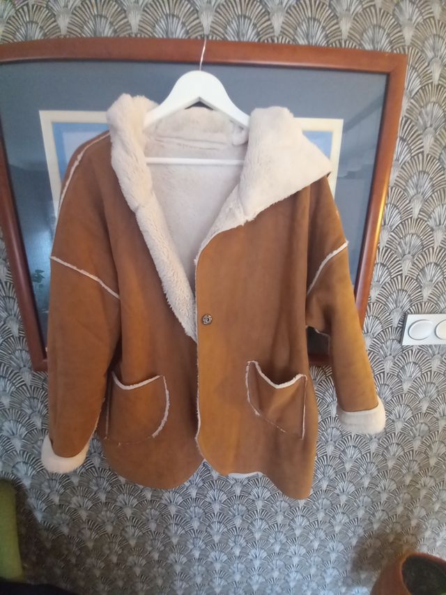 Chaquetón antelina marrón