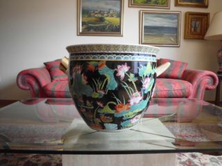 Jarron porcelana china pintado a mano