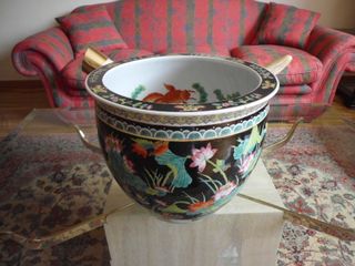 Jarron porcelana china pintado a mano