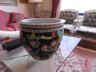 Jarron porcelana china pintado a mano