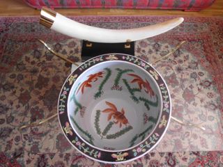 Jarron porcelana china pintado a mano