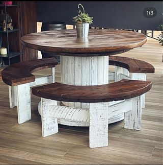 ♻️MESAS BOBINAS CARRETE MADERA CABLE CHILLPALET 🧵‼️