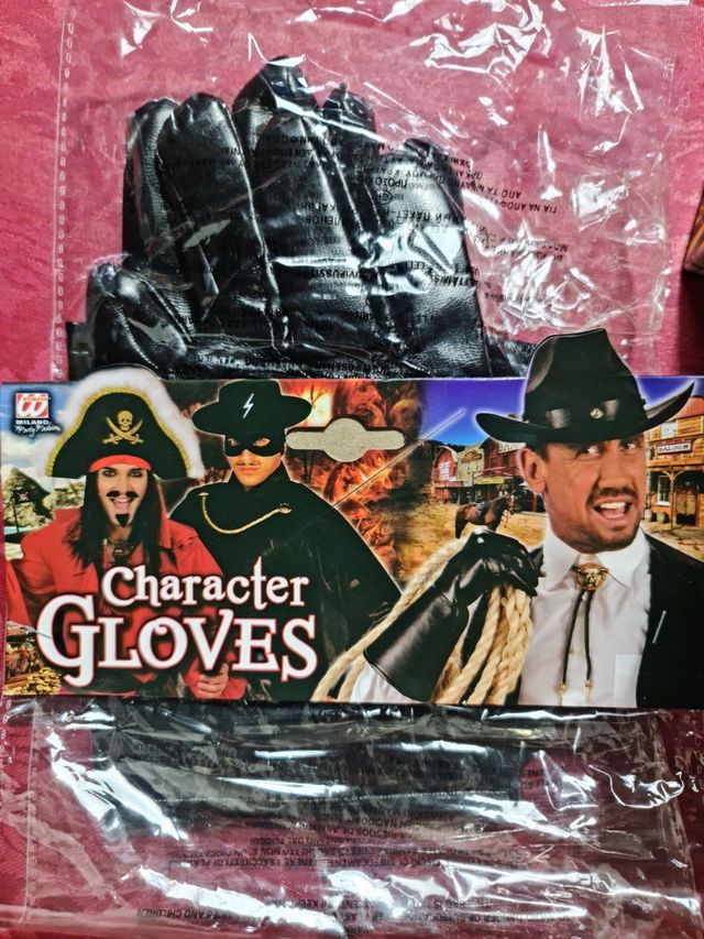 Disfraz guantes negros altos