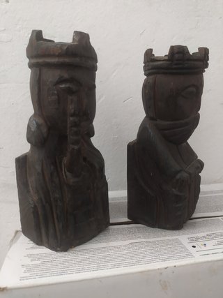 Pareja reyes ajedrez de madera