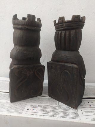 Pareja reyes ajedrez de madera
