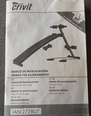 Banco Musculación y Abdominales Crivit +Pesas