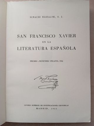 San Francisco Xavier en la literatura española 