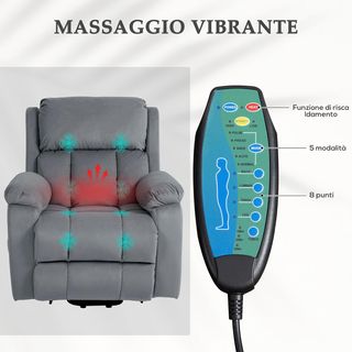 Poltrona Alzapersona Reclinabile con 8 Punti Massa