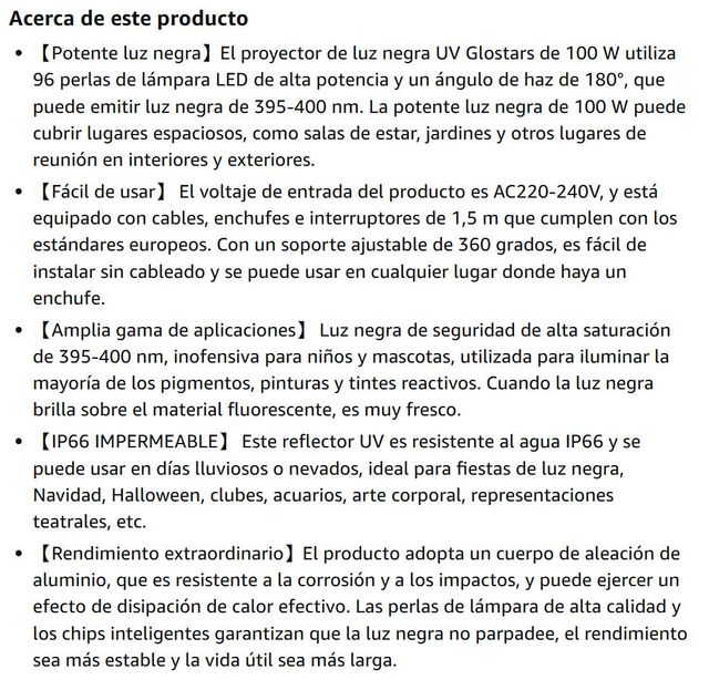 2 x lámpara 100 W LED Luz Negra