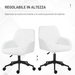 Sedia da Ufficio in Tessuto con Altezza Regolabile