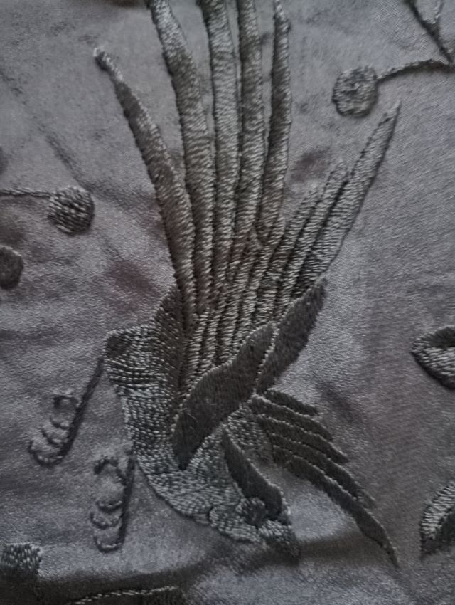 Antiguo manton manila cantones seda bordado a ma