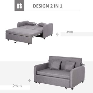 Divano Letto 2 Posti 2 in 1 con Vano Contenitore e