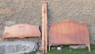 Cabecero, piecero y travesaños antiguos