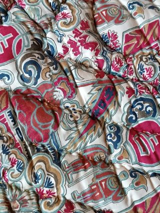 Magnífica colcha bouti antigua edredón frances