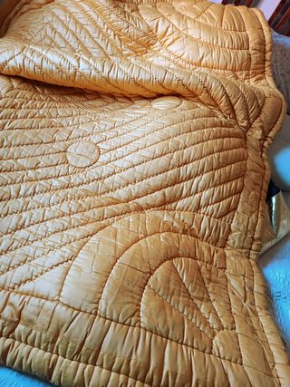 Magnífica colcha bouti antigua edredón frances