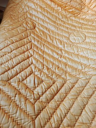 Magnífica colcha bouti antigua edredón frances