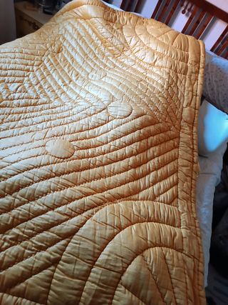 Magnífica colcha bouti antigua edredón frances