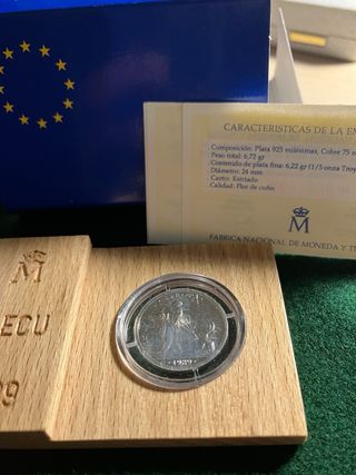 Moneda 1 Ecu plata