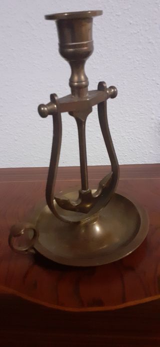 Candelabro de péndulo náutico antiguo de bronce.