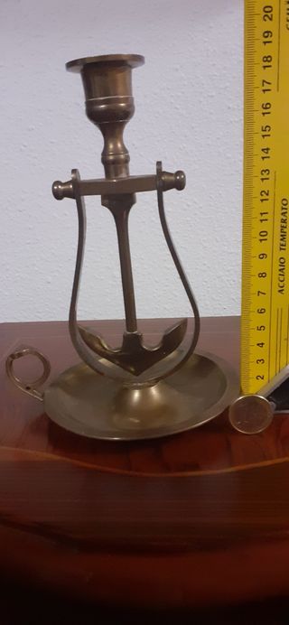Candelabro de péndulo náutico antiguo de bronce.