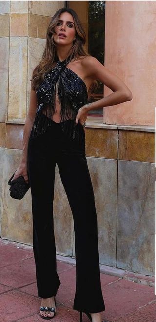 Mono lentejuelas y flecos Zara