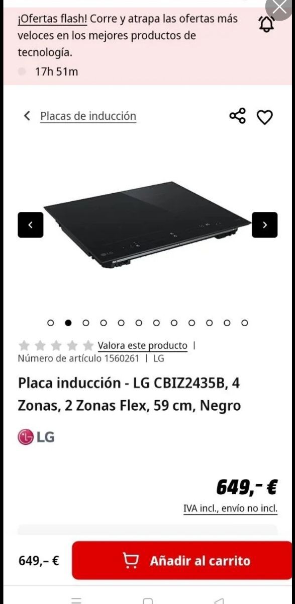 Placa inducción - LG CBIZ2435B, 4 Zonas ¡¡NUEVO!!