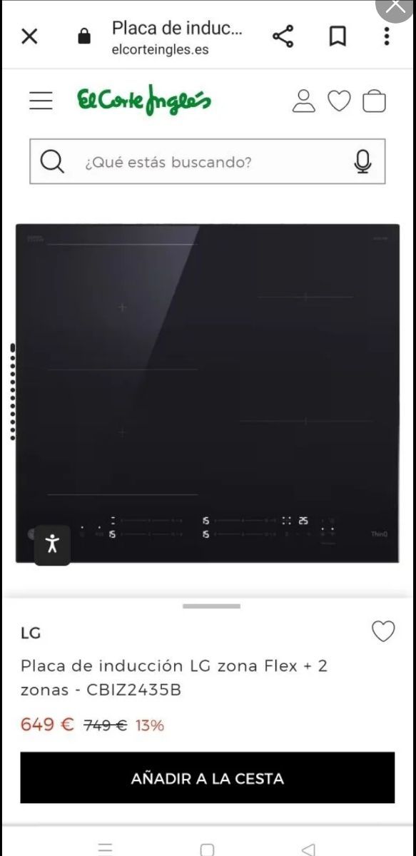 Placa inducción - LG CBIZ2435B, 4 Zonas ¡¡NUEVO!!