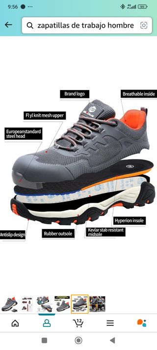 Zapatillas de trabajo reforzadas núm 45