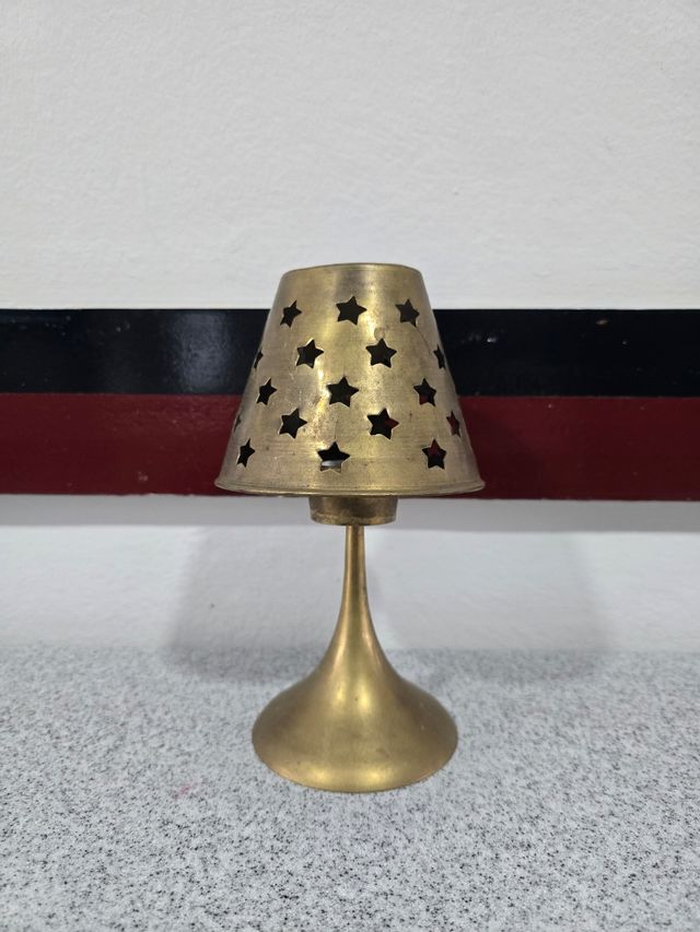 Lampara Pequeña Estrellas Latón Antigua